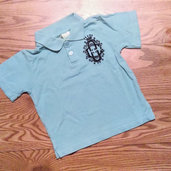 4T Boy Light Blue Polo Shirt + Logo Chams Uniform - Picture 1 of 7